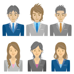 髪型 サラリーマン ビジネスマン OL 6人