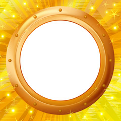 Obraz premium Frame porthole on gold background