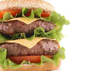 isolated hamburger