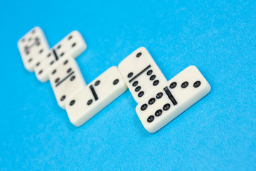 Bricks of domino. Blue and grey series