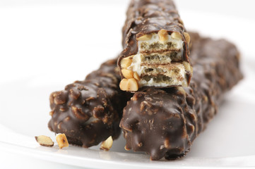 Chocolate waffles close-up