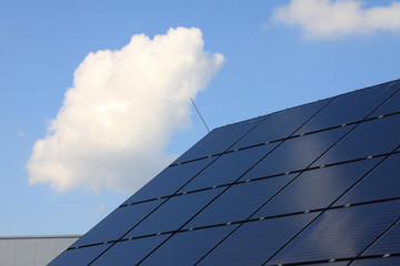 Fototapeta na wymiar Detail of the Solar Power Station in the green Nature