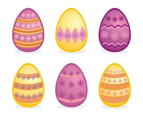 Vector easter eggs isolated traditional colorful icons