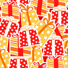 Obraz premium Gift boxes seamless background