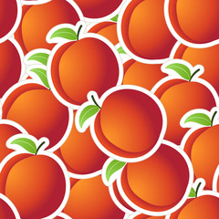 Red peaches seamless background