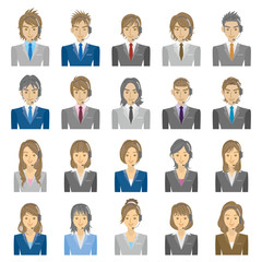 髪型 オペレーター イラスト 20人