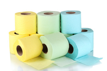 rolls of toilet paper isolated on white