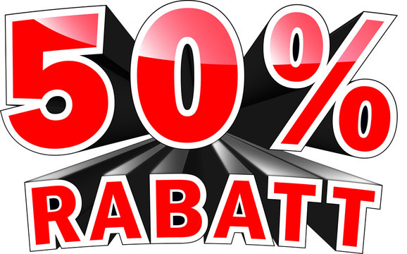 3D Text: 50 % Rabatt