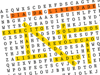 Sopa de letras - 25 de Abril, Dia da Liberdade
