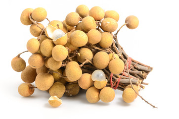 The longan fruit on white background