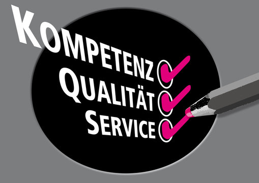 Kompetenz, Qualitaet, Service, Vertrauen, Kunde