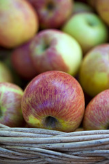 Pomme, fruit, bio, aliment, frais, santé, sain, panière, osier