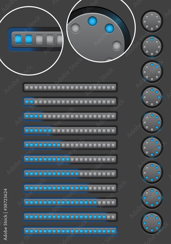 Poster two modern vector loading bars in several positions