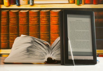 Open book and electronic book reader