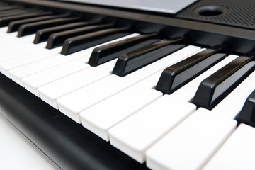 Naklejka premium Closeup of Electronic Piano Keyboard