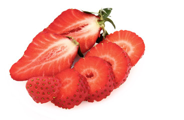 Strawberries on White