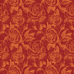 Seamless floral pattern with roses