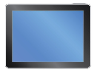 tablet with blank blue screen vector illustration