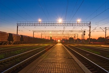 railway station at the morning
