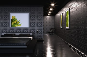 Modernistic Black Bedroom