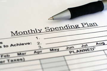 Monthly spending plan