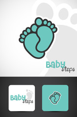 Baby feet, icon & business cards