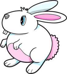 Cute Easter Bunny Rabbit Vector Illustration Art