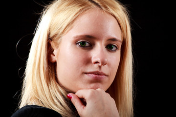 Beautiful blonde woman portrait