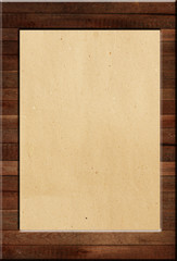 Paper on wood background or texture
