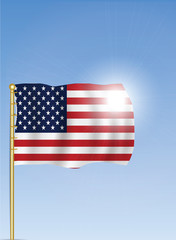 United States Royal Flag waving in The Sky