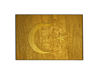 Fototapeta premium 3d golden turkey flag