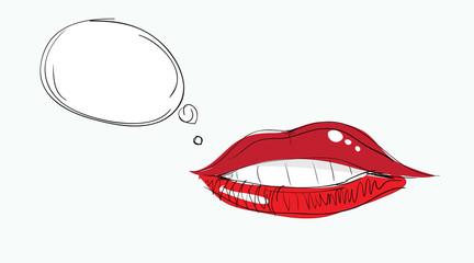 Lips with Bubble Speech isolated