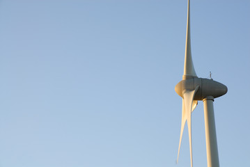One Wind Turbine, Dawn Sky. UK
