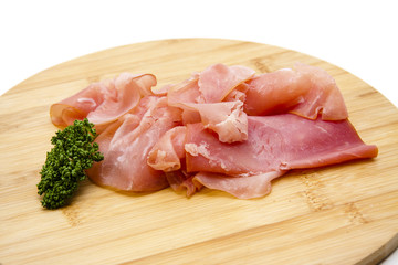 Nussschinken auf Holz Teller