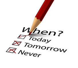 Vector red Pencil selecting when to start