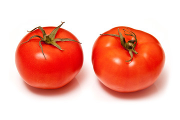 Beef Tomato's isolated on a white studio background.