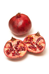 Pomegranate isolated on a white studio background.