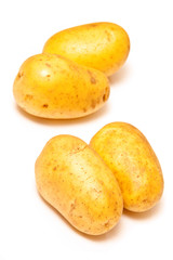 Vivaldi baking potatoes isolated on a white studio background.