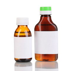 Medical bottles isolated on white