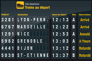 Fototapeta premium PANNEAU_Depart_Train