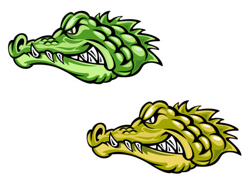 Green and brown crocodiles