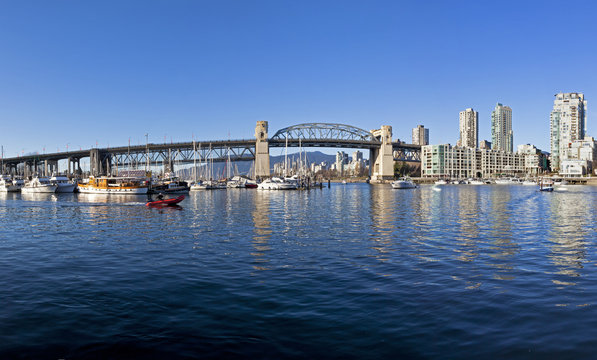 burrard bridge and downtown vancouver