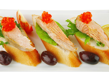 salmon sandwich on white