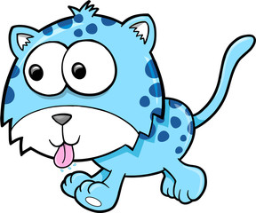 Silly goofy Leopard Animal Vector Illustration Art
