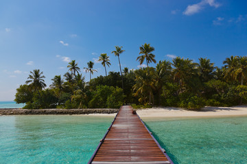 Jetty and beach at Maldives