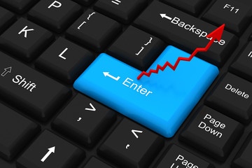 Fototapeta premium Business graph on keyboard