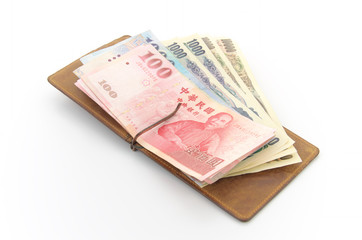 New Taiwan Dollars,Japanese Yen bills