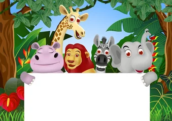 Photo sur Plexiglas Zoo Caricature d& 39 animaux avec signe vierge