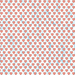 Art work many heart  on wooden board.