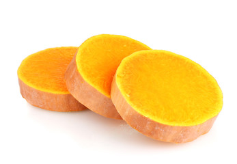 sliced pumpkin isolated on white